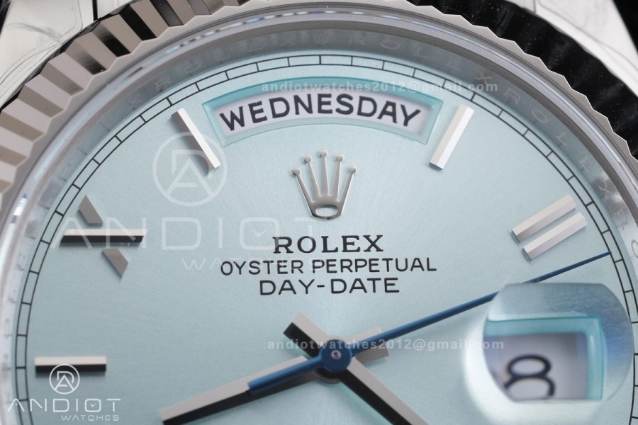 DayDate 40 228239 VSF 1:1 Best Edition Ice Blue Roman Dial on President Bracelet VS3255 V2