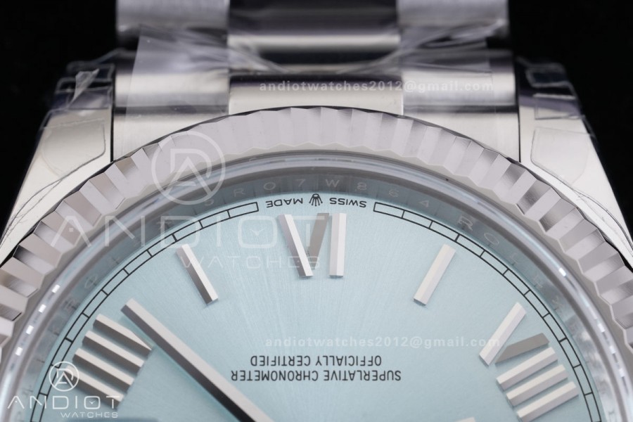 DayDate 40 228239 VSF 1:1 Best Edition Ice Blue Roman Dial on President Bracelet VS3255 V2