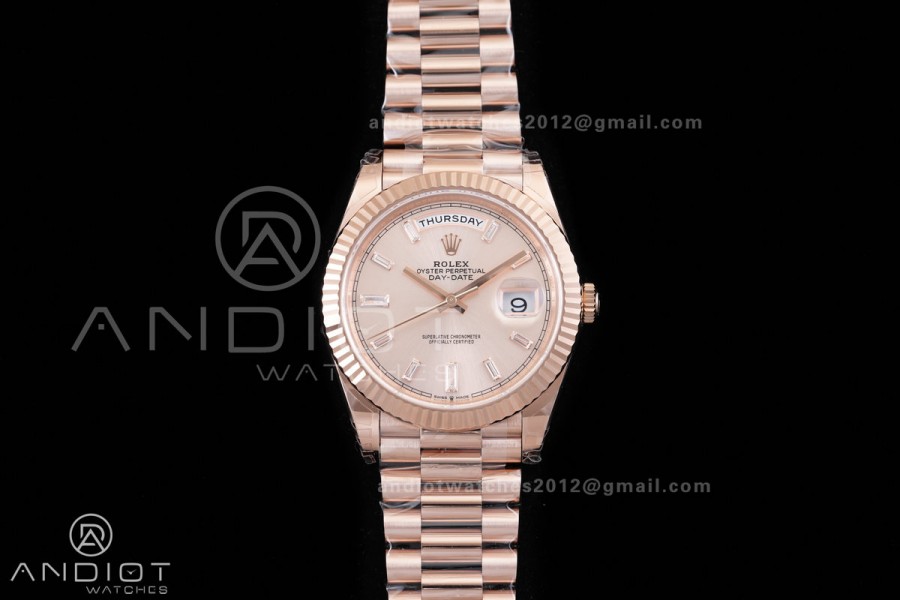 DayDate 40 228235 VSF 1:1 Best Edition RG Crystal Dial on President Bracelet VS3255 V2