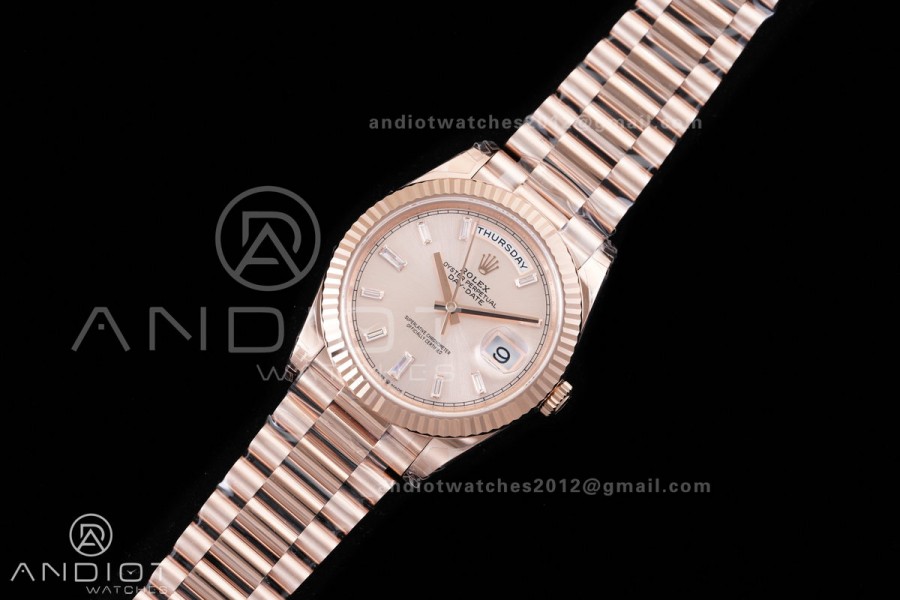 DayDate 40 228235 VSF 1:1 Best Edition RG Crystal Dial on President Bracelet VS3255 V2