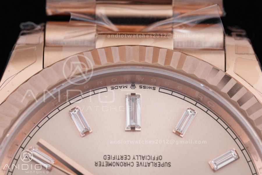 DayDate 40 228235 VSF 1:1 Best Edition RG Crystal Dial on President Bracelet VS3255 V2