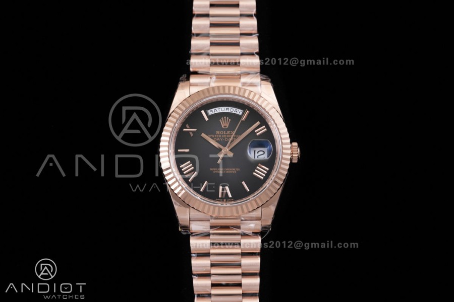 DayDate 40 228235 VSF 1:1 Best Edition Gray Ombre Roman Dial on President Bracelet VS3255 V2