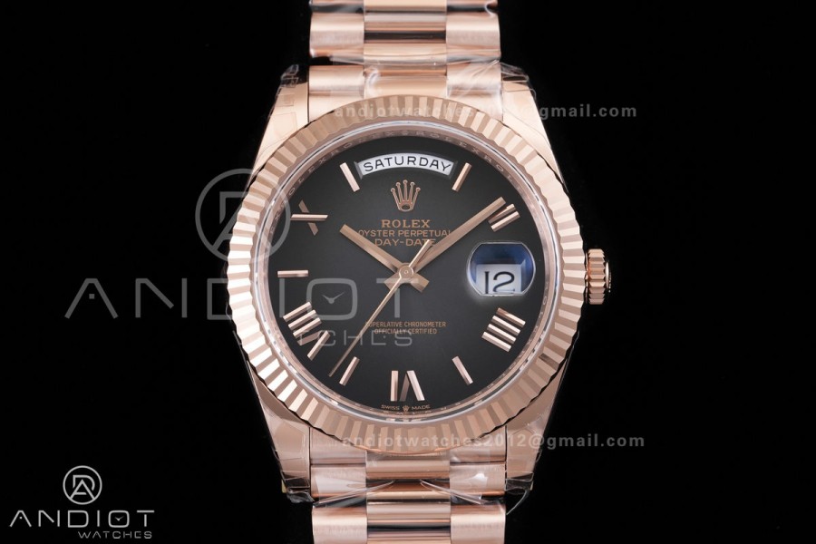 DayDate 40 228235 VSF 1:1 Best Edition Gray Ombre Roman Dial on President Bracelet VS3255 V2