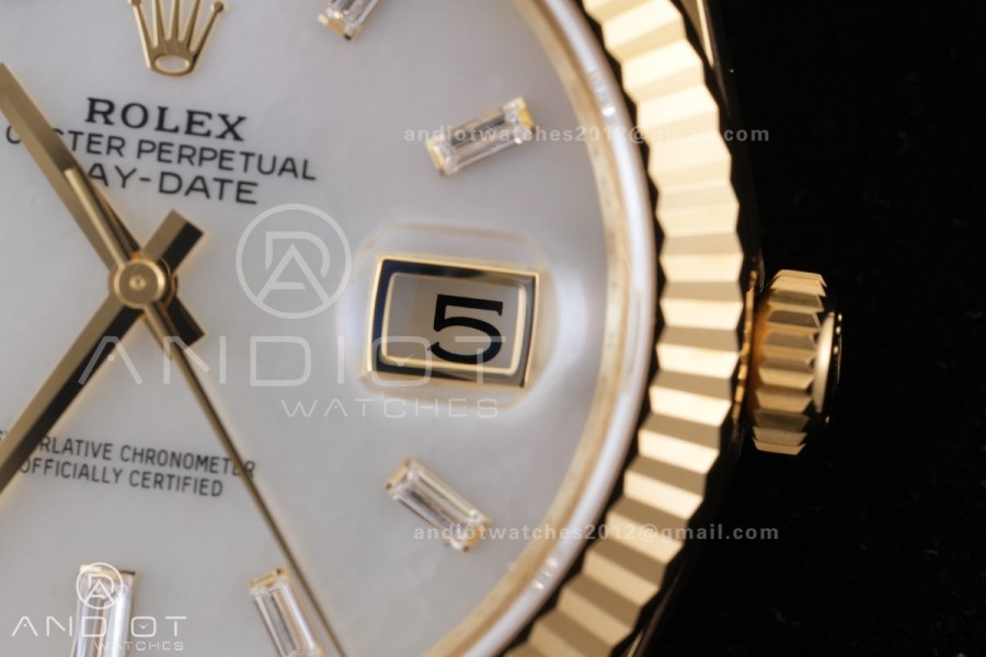 DayDate 40 228238 VSF 1:1 Best Edition White MOP Crystal Dial on President Bracelet VS3255 V2