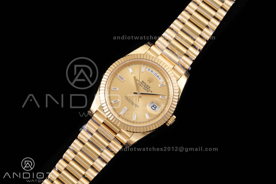 DayDate 40 228238 VSF 1:1 Best Edition YG Crystal Dial on President Bracelet VS3255 V2