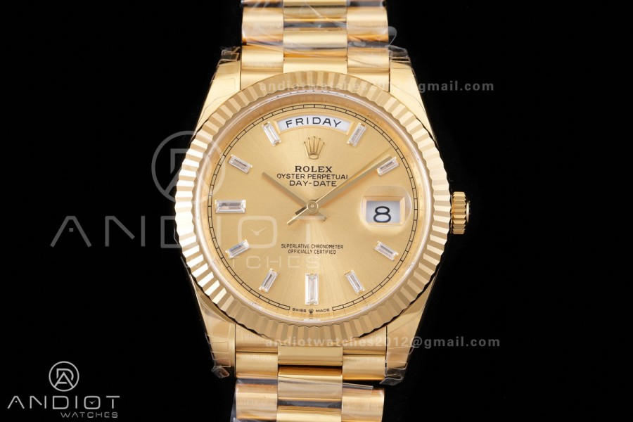 DayDate 40 228238 VSF 1:1 Best Edition YG Crystal Dial on President Bracelet VS3255 V2