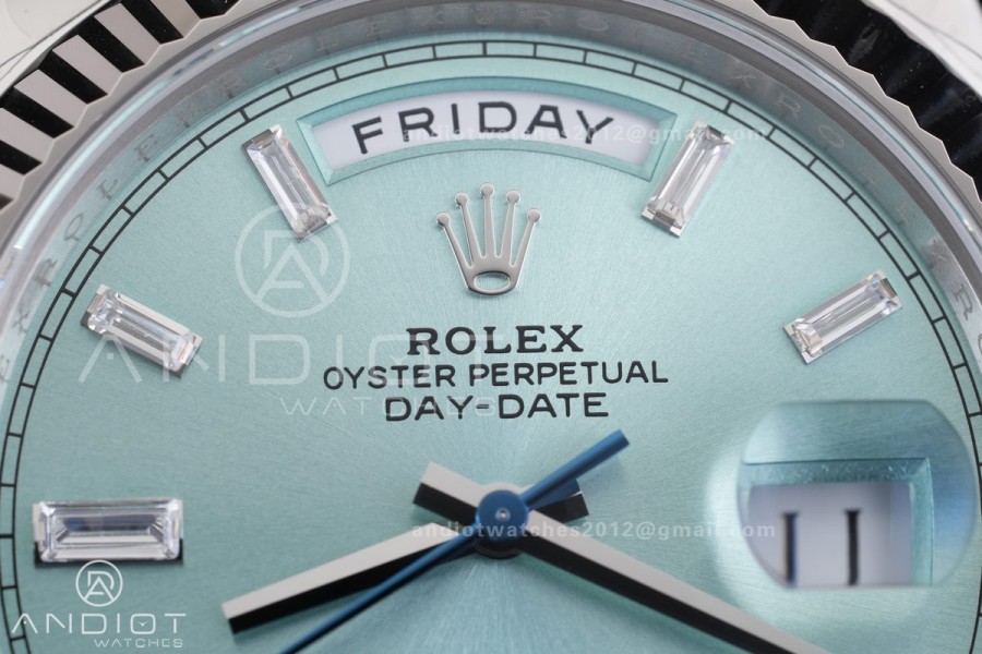 Day Date 228239 40mm 904L SS VSF 1:1 Best Edition Ice Blue Crystal Dial On SS President Bracelet DD3255