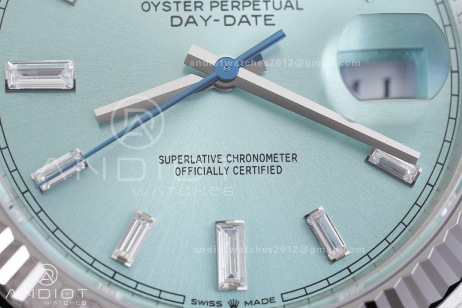 Day Date 228239 40mm 904L SS VSF 1:1 Best Edition Ice Blue Crystal Dial On SS President Bracelet DD3255