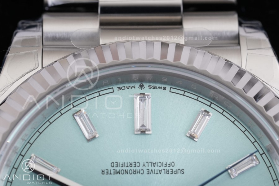 Day Date 228239 40mm 904L SS VSF 1:1 Best Edition Ice Blue Crystal Dial On SS President Bracelet DD3255