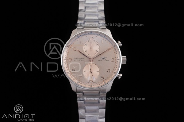 Portugieser Chrono IW3716 APSF 1:1 Best Edtion Gold Dial on SS Bracelet DD69355 Super Clone