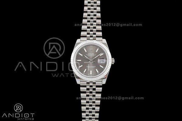 DateJust 41 126334 QF 1:1 Best Edition Gray Stick Dial on Jubilee Bracelet JH3235 (Free Sprung)