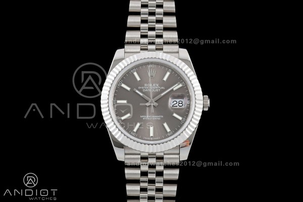 DateJust 41 126334 QF 1:1 Best Edition Gray Stick Dial on Jubilee Bracelet JH3235 (Free Sprung)