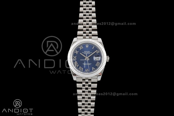 DateJust 41 126334 QF 1:1 Best Edition Blue Roman Dial on Jubilee Bracelet JH3235 (Free Sprung)