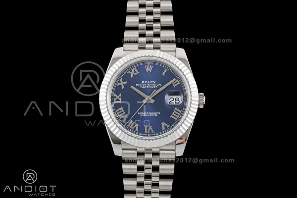 DateJust 41 126334 QF 1:1 Best Edition Blue Roman Dial on Jubilee Bracelet JH3235 (Free Sprung)