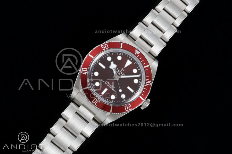 Black Bay 58 39mm SS ZF 1:1 Best Edition Burgundy Red Dial on Rivet Bracelet A2824
