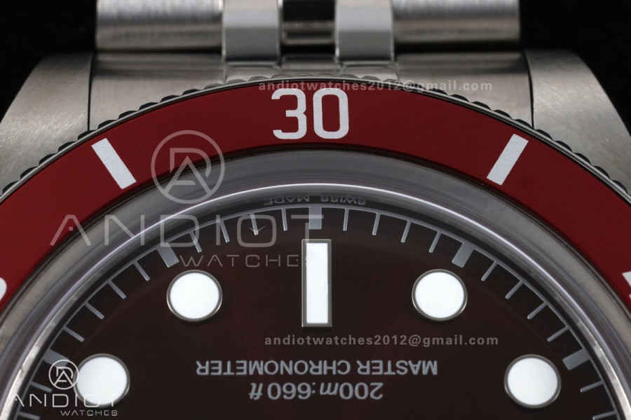 Black Bay 58 39mm SS ZF 1:1 Best Edition Burgundy Red Dial on Jubilee Bracelet A2824