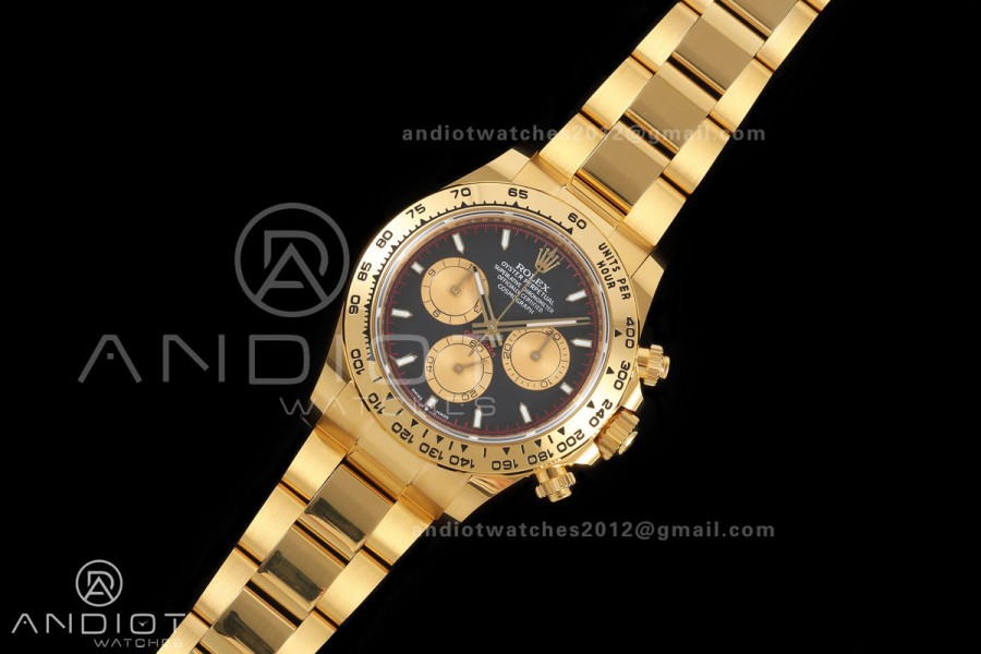 Daytona 126508 BTF 1:1 Best Edition Black/YG Dial on YG Braclet DD4131 (Weighted)