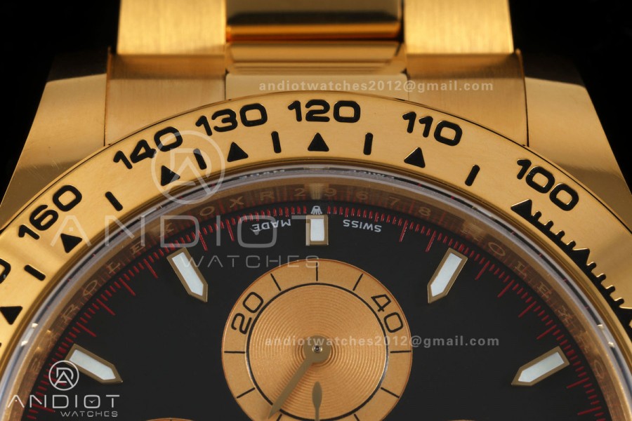 Daytona 126508 BTF 1:1 Best Edition Black/YG Dial on YG Braclet DD4131 (Weighted)