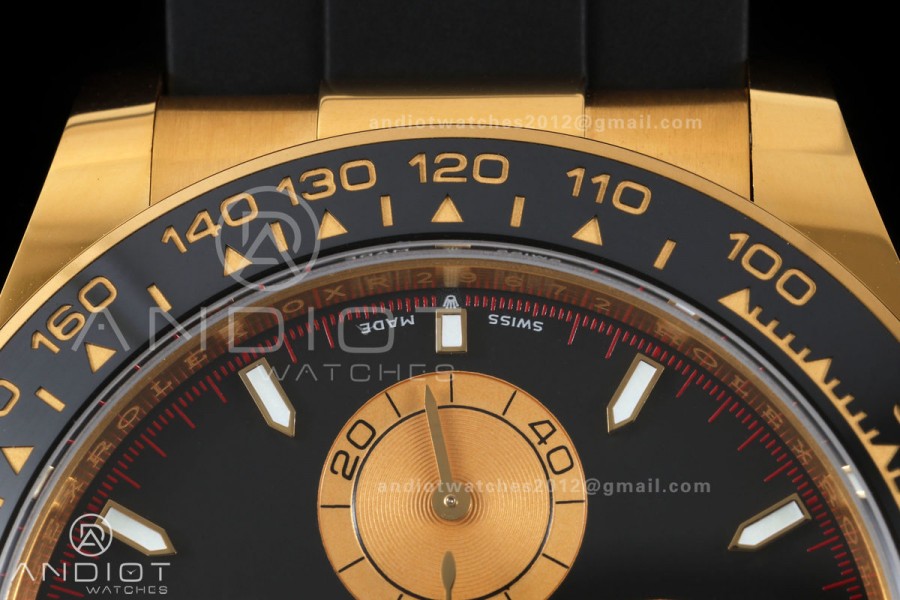 Daytona 126518 BTF 1:1 Best Edition Black/YG Dial on Oysterflex Strap DD4131 (Weighted)