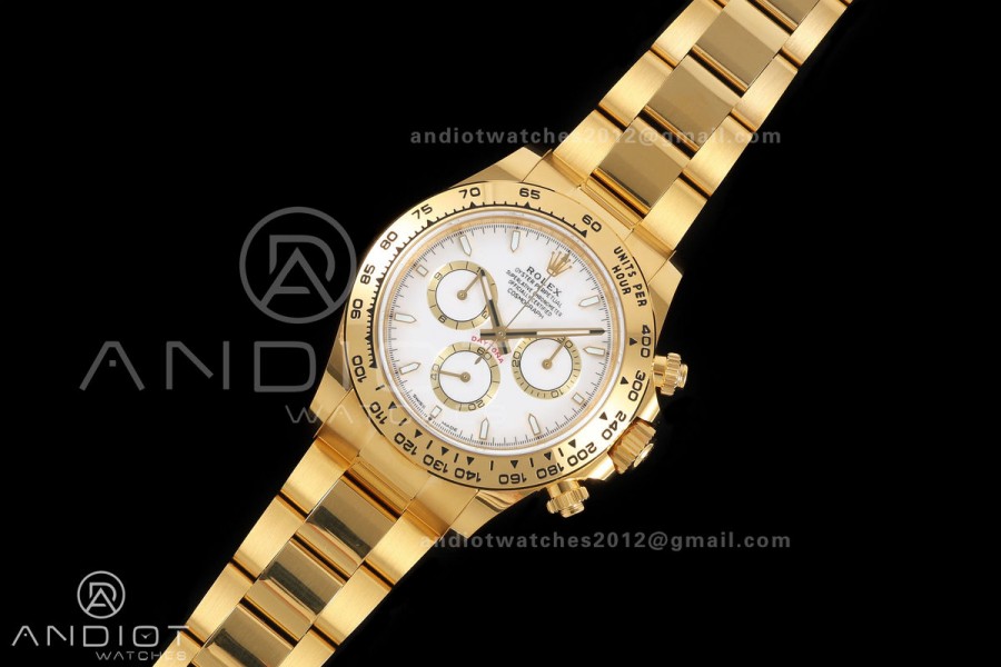 Daytona 126508 BTF 1:1 Best Edition White Dial on YG Braclet DD4131 (Weighted)
