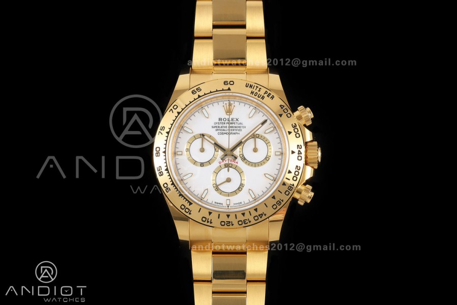 Daytona 126508 BTF 1:1 Best Edition White Dial on YG Braclet DD4131 (Weighted)
