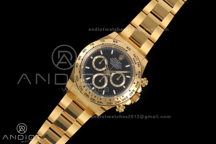 Daytona 126508 BTF 1:1 Best Edition Black Dial on YG Braclet DD4131 (Weighted)