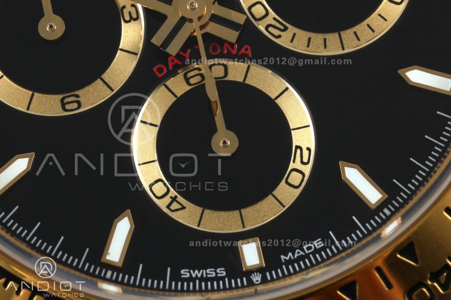 Daytona 126508 BTF 1:1 Best Edition Black Dial on YG Braclet DD4131 (Weighted)