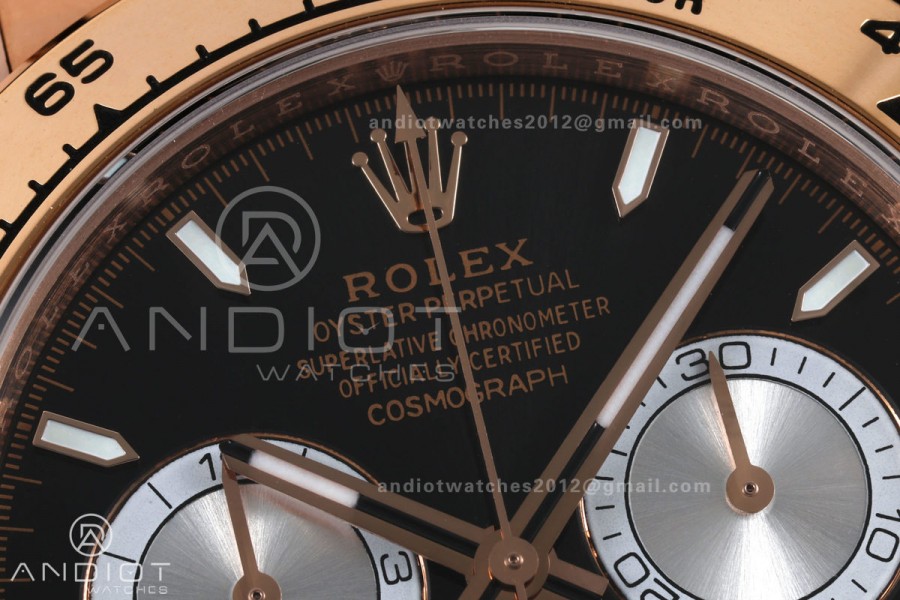 Daytona 126505 BTF 1:1 Best Edition Black/Silver Stick Dial on RG Braclet DD4131 (Weighted)