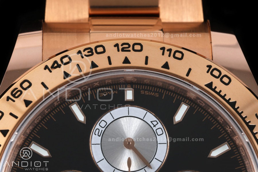 Daytona 126505 BTF 1:1 Best Edition Black/Silver Stick Dial on RG Braclet DD4131 (Weighted)