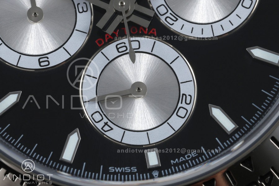 Daytona 126509 BTF 1:1 Best Edition Black/Silver Stick Dial on SS Braclet DD4131 (Weighted)