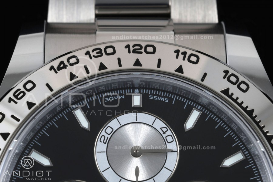 Daytona 126509 BTF 1:1 Best Edition Black/Silver Stick Dial on SS Braclet DD4131 (Weighted)