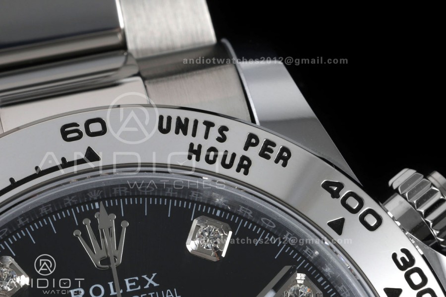 Daytona 126509 BTF 1:1 Best Edition Black/Silver Diamonds Dial on SS Braclet DD4131 (Weighted)