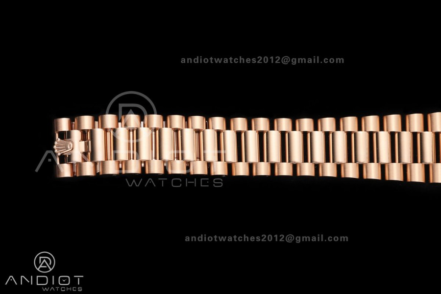 Day Date 36 RG QF 1:1 Best Edition 904L Steel Green Roman Dial on President Bracelet A2836 V3