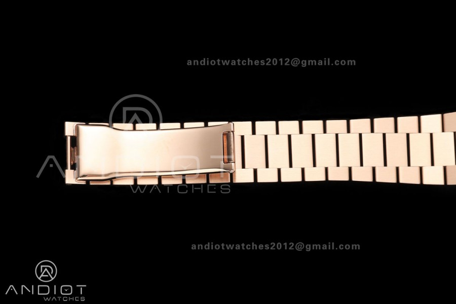 Day Date 36 RG QF 1:1 Best Edition 904L Steel Green Roman Dial on President Bracelet A2836 V3