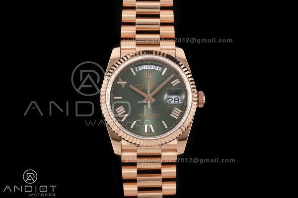 Day Date 36 RG QF 1:1 Best Edition 904L Steel Gree...