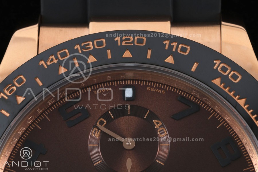 Daytona 116518 Gain Weight V11 QF 1:1 Best Edition Brown Dial Numeral Maker On Oysterflex Strap SH4130
