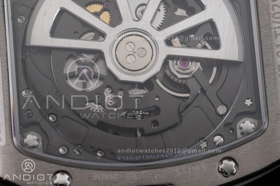 RM67-01 Real Titanium 1:1 Best Edition Skeleton Dial On Black Rubber Strap CRMA7 Clone