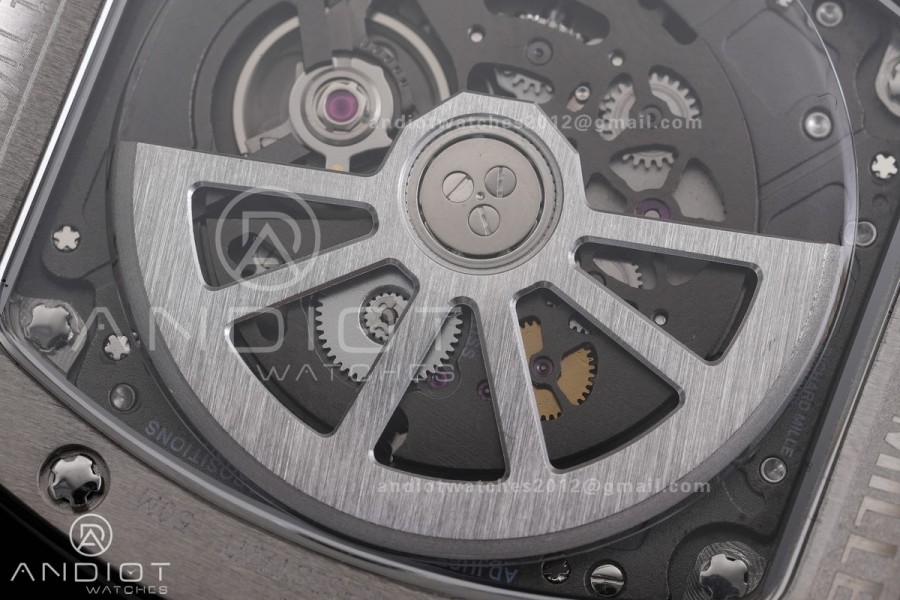 RM67-01 Real Titanium 1:1 Best Edition Skeleton Dial On Black Rubber Strap CRMA7 Clone