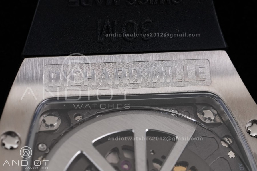 RM67-01 Real Titanium 1:1 Best Edition Skeleton Dial On Black Rubber Strap CRMA7 Clone