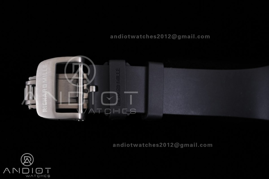 RM67-01 Real Titanium 1:1 Best Edition Skeleton Dial On Black Rubber Strap CRMA7 Clone