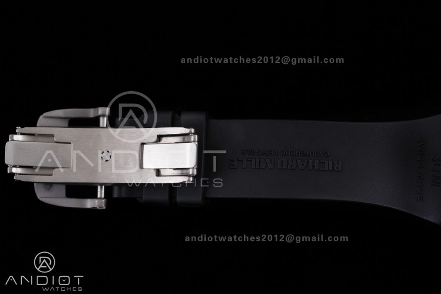 RM67-01 Real Titanium 1:1 Best Edition Skeleton Dial On Black Rubber Strap CRMA7 Clone