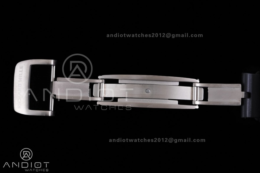 RM67-01 Real Titanium 1:1 Best Edition Skeleton Dial On Black Rubber Strap CRMA7 Clone