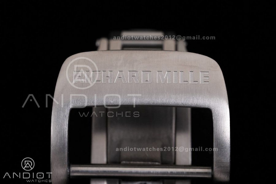 RM67-01 Real Titanium 1:1 Best Edition Skeleton Dial On Black Rubber Strap CRMA7 Clone