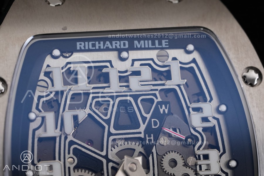 RM67-01 Real Titanium 1:1 Best Edition Skeleton Dial On Black Rubber Strap CRMA7 Clone