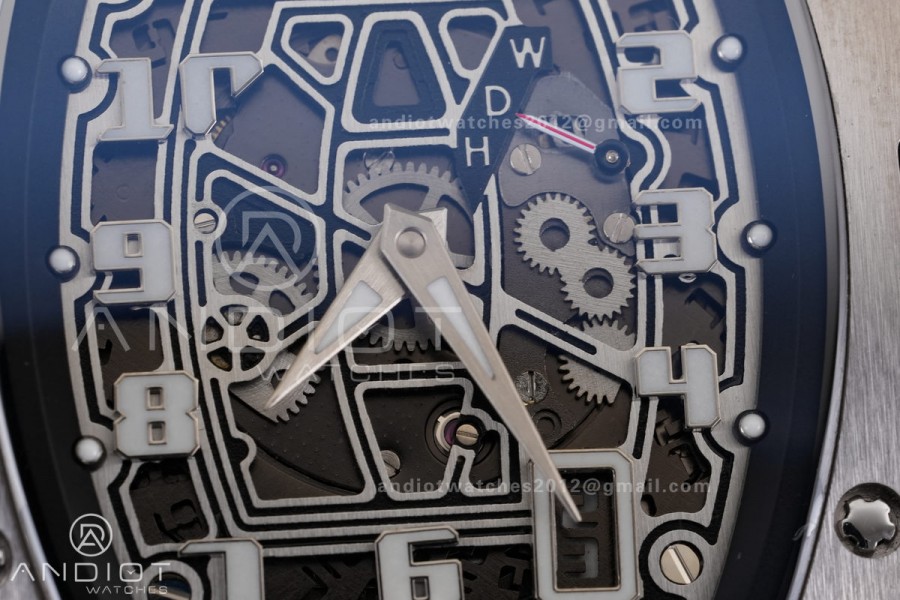 RM67-01 Real Titanium 1:1 Best Edition Skeleton Dial On Black Rubber Strap CRMA7 Clone