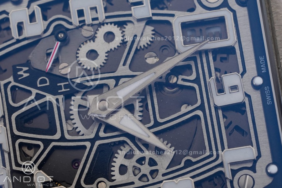 RM67-01 Real Titanium 1:1 Best Edition Skeleton Dial On Black Rubber Strap CRMA7 Clone