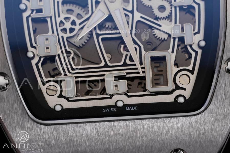 RM67-01 Real Titanium 1:1 Best Edition Skeleton Dial On Black Rubber Strap CRMA7 Clone