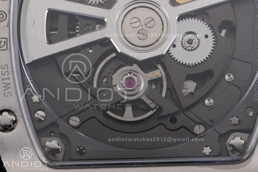 RM67-01 Real Titanium 1:1 Best Edition Skeleton Dial On Black Rubber Strap CRMA7 Clone