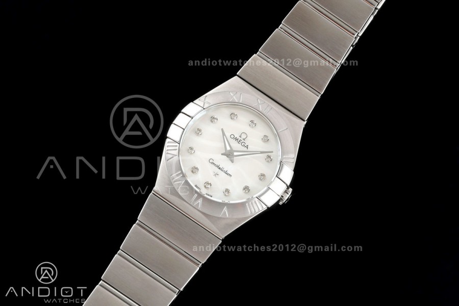 Constellation 28mm SS 8848F 1:1 Best Edition White MOP Textured Dial on SS Bracelet ETA Quartz