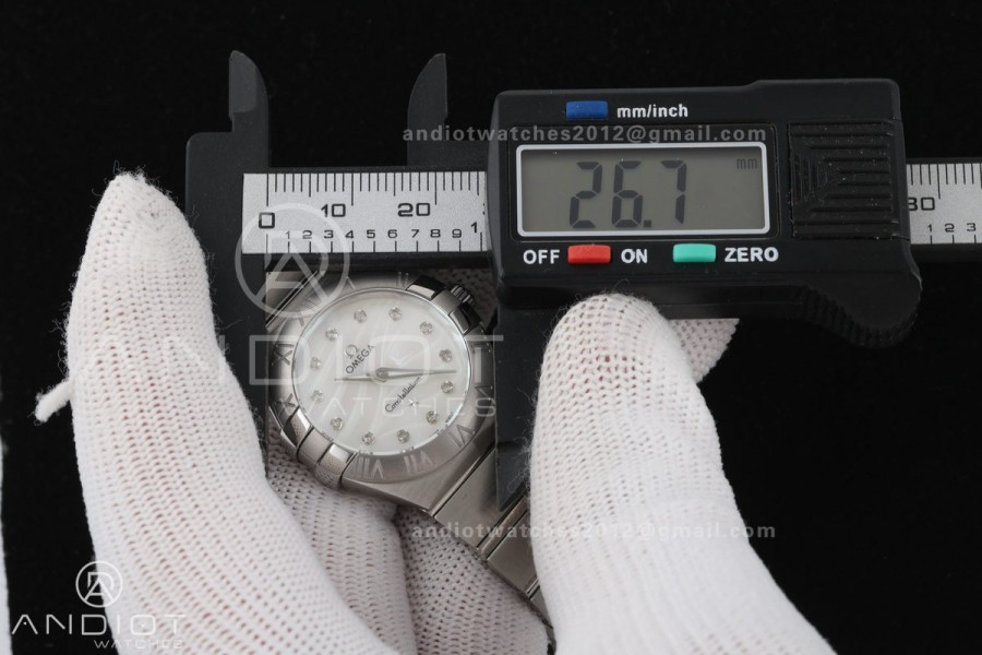 Constellation 28mm SS 8848F 1:1 Best Edition White MOP Textured Dial on SS Bracelet ETA Quartz